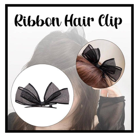 Mesh Bow Hair Clip, Tulle Bowknot Hairpin - Black