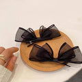 Mesh Bow Hair Clip, Tulle Bowknot Hairpin - Black - view 3