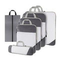 Mesh Visible Travel Storage Bags Set of 6 Waterproof Nylon Compressible - Grey