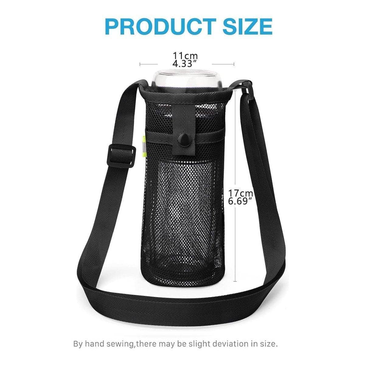 Mesh Water Bottle Holder Bags with Shoulder Strap - White, Pack of 4 - view 4