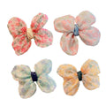 Mesh Yarn Bow Hair Clip for Girls - Yellow Floral - view 3