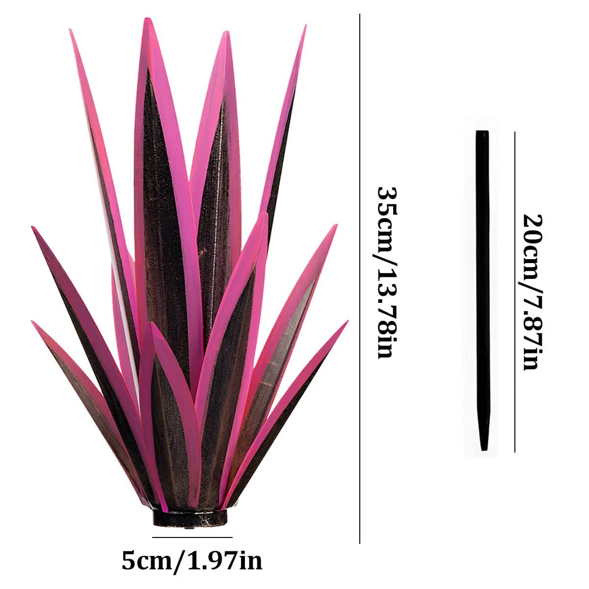 Metal Agave Plant Garden Ornament Realistic Wrought Iron for Yard, Patio and Lawn - view 3