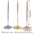 Metal Ballpoint Desk Pens with Plum Blossom Base - Gold, Pack of 6 - view 4