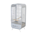 Metal Bird Cage with Perch and Feeder - Grey