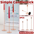 Metal Candle Holders Set of 3, Rose Gold Tabletop Decor