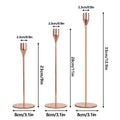 Metal Candle Holders Set of 3, Rose Gold Tabletop Decor - view 3