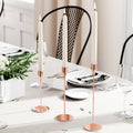 Metal Candle Holders Set of 3, Rose Gold Tabletop Decor - view 4
