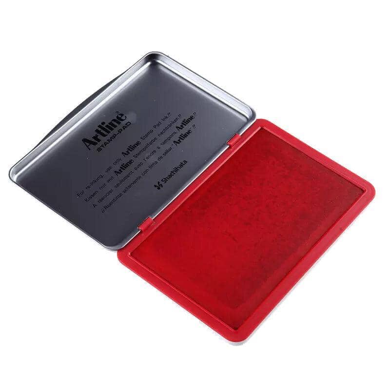 Metal Case Stamp Pad for Rubber Stamps, 56 x 90 mm - Red