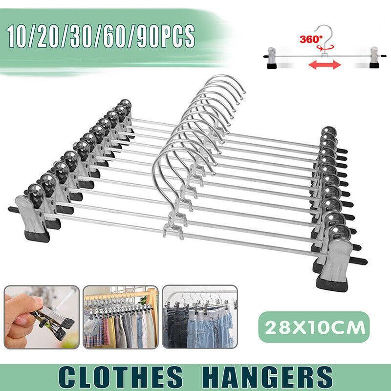 Metal Clip Hangers for Trousers, Skirts and Pants, Non Slip - Pack of 60 - view 2