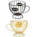 Metal Coffee Capsule and Snack Organiser Rack - Gold - view 3