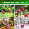 Metal Coneflower Bird Feeder for Garden, Decorative Outdoor Seed Feeder - view 5