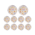 Metal Cookie Tin Box, Round Biscuit Gift Tin Pack of 10 - Bread Bear