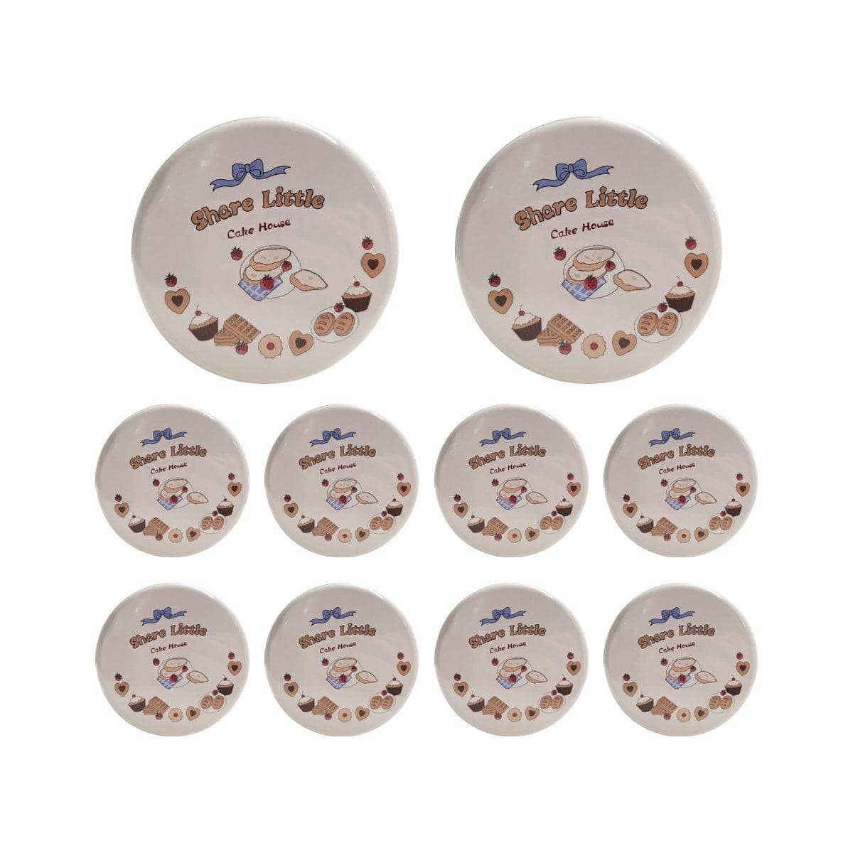 Metal Cookie Tin Box, Round Biscuit Gift Tin Pack of 10 - Brown Dessert