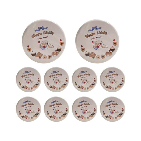 Metal Cookie Tin Box, Round Biscuit Gift Tin Pack of 10 - Brown Dessert