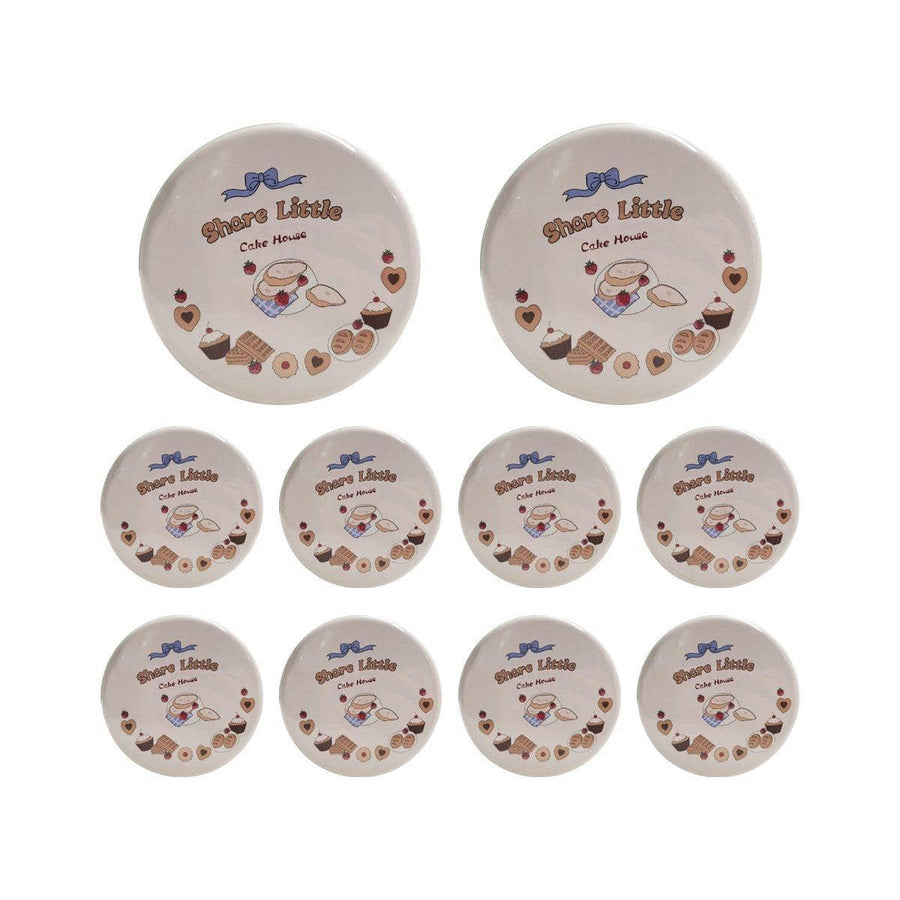 Metal Cookie Tin Box, Round Biscuit Gift Tin Pack of 10 - Brown Dessert