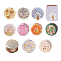 Metal Cookie Tin Box, Round Biscuit Gift Tin Pack of 10 - Brown Dessert - view 3