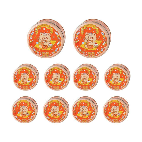 Metal Cookie Tin Box, Round Biscuit Gift Tin Pack of 10 - Dessert Music Bear