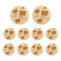 Metal Cookie Tin Box, Round Biscuit Gift Tin Pack of 10 - Naughty Bear