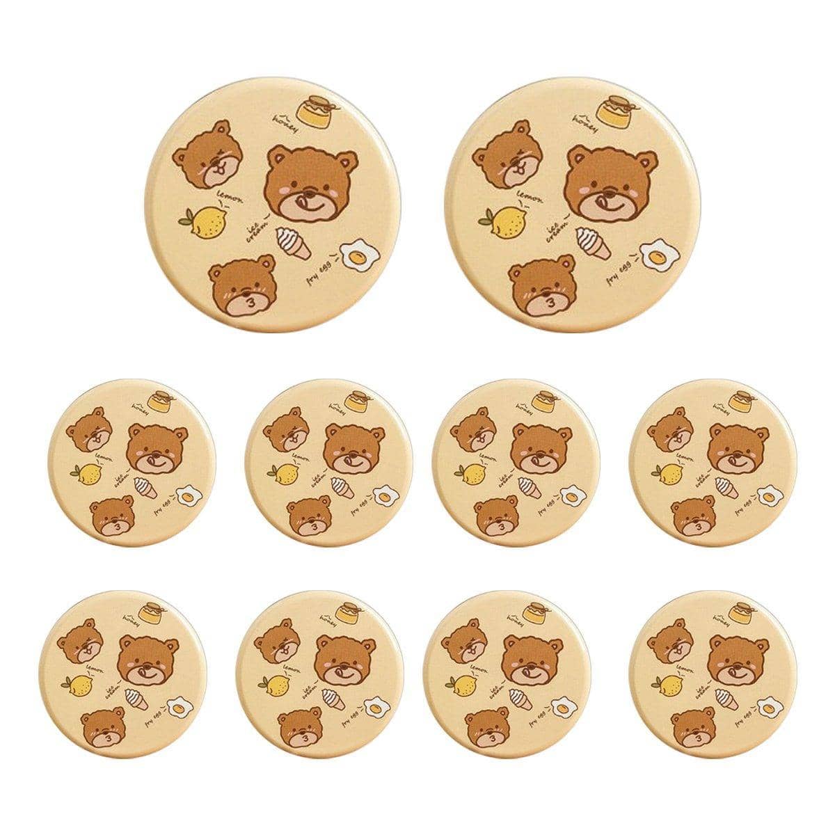 Metal Cookie Tin Box, Round Biscuit Gift Tin Pack of 10 - Naughty Bear