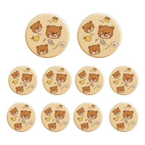 Metal Cookie Tin Box, Round Biscuit Gift Tin Pack of 10 - Naughty Bear