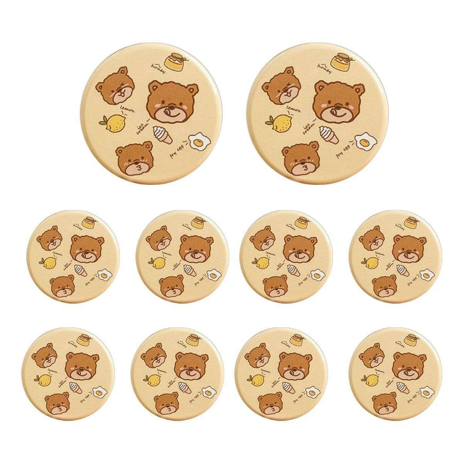 Metal Cookie Tin Box, Round Biscuit Gift Tin Pack of 10 - Naughty Bear
