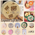 Metal Cookie Tin Box, Round Biscuit Gift Tin Pack of 10 - Naughty Bear - view 2