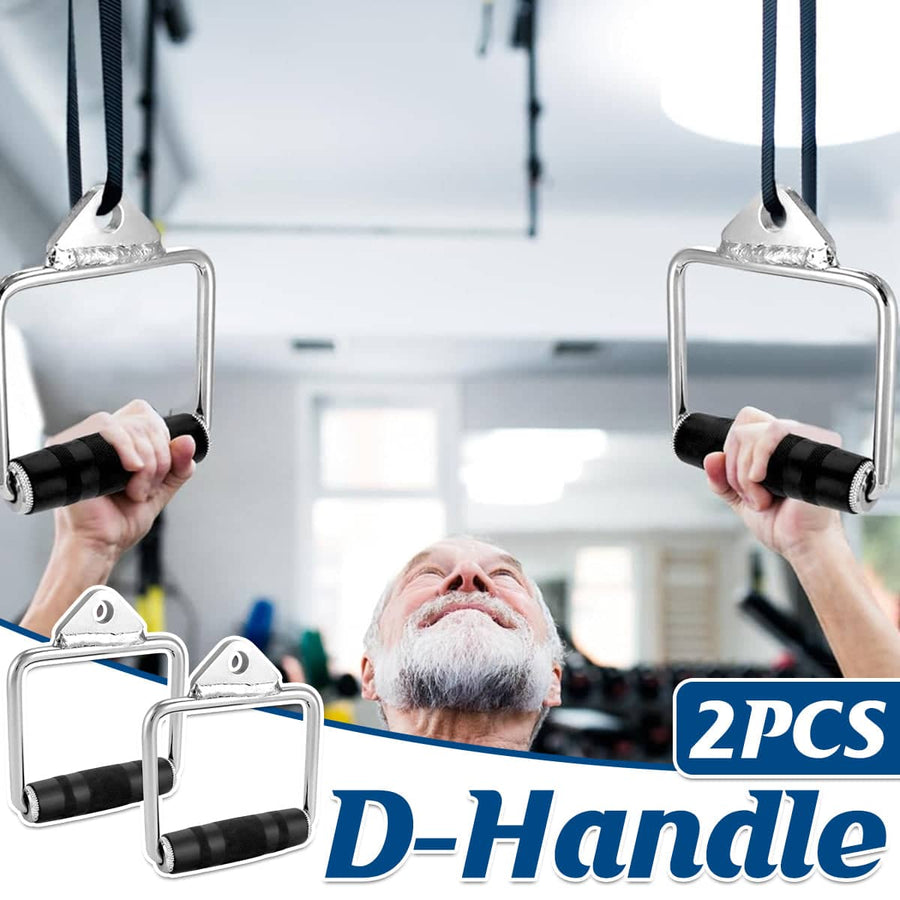 Metal D-Handle Cable Attachments for Gym Machines, Pack of 2
