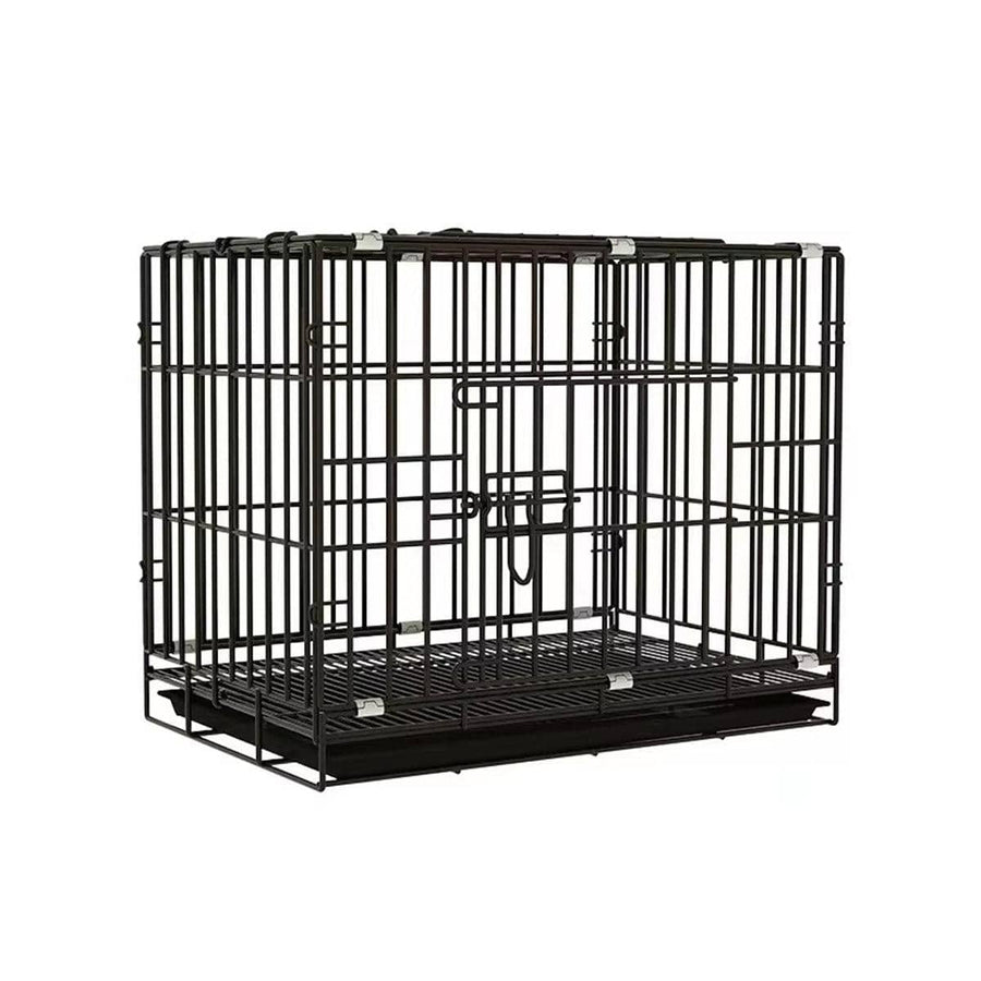 Metal Dog Crate with Pull-Out Tray - Black, Small (50 x 32 x 38 cm)
