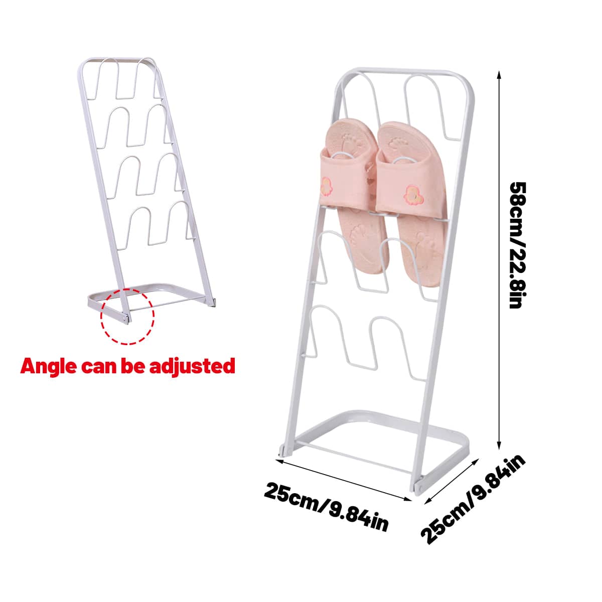 Metal Floor Standing Slipper Rack for Entryway, Hallway and Bathroom, Space Saving - view 3