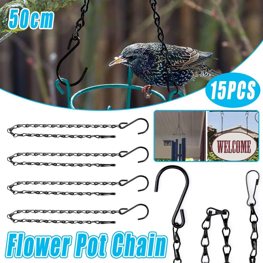 Metal Hanging Chains for Plants and Bird Feeders, Pack of 15, 50 cm