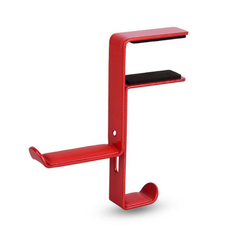 Metal Headphone Hanger with Desk Clamp - Red