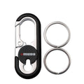 Metal Keychain with Two Key Rings, 6.8 x 2.7 cm - Black