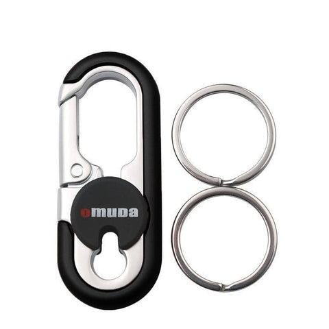 Metal Keychain with Two Key Rings, 6.8 x 2.7 cm - Black