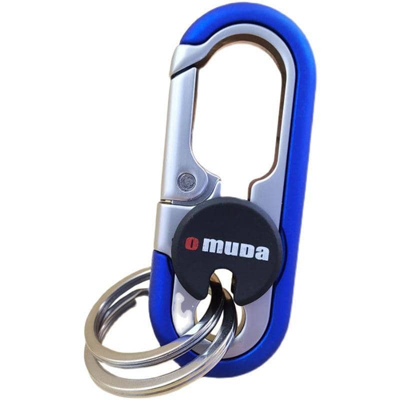Metal Keychain with Two Key Rings, 6.8 x 2.7 cm - Blue
