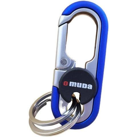 Metal Keychain with Two Key Rings, 6.8 x 2.7 cm - Blue