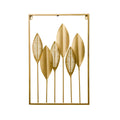 Metal Leaf Wall Decor, Gold Iron Frame, 60 x 40 cm - view 2