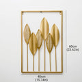 Metal Leaf Wall Decor, Gold Iron Frame, 60 x 40 cm - view 3