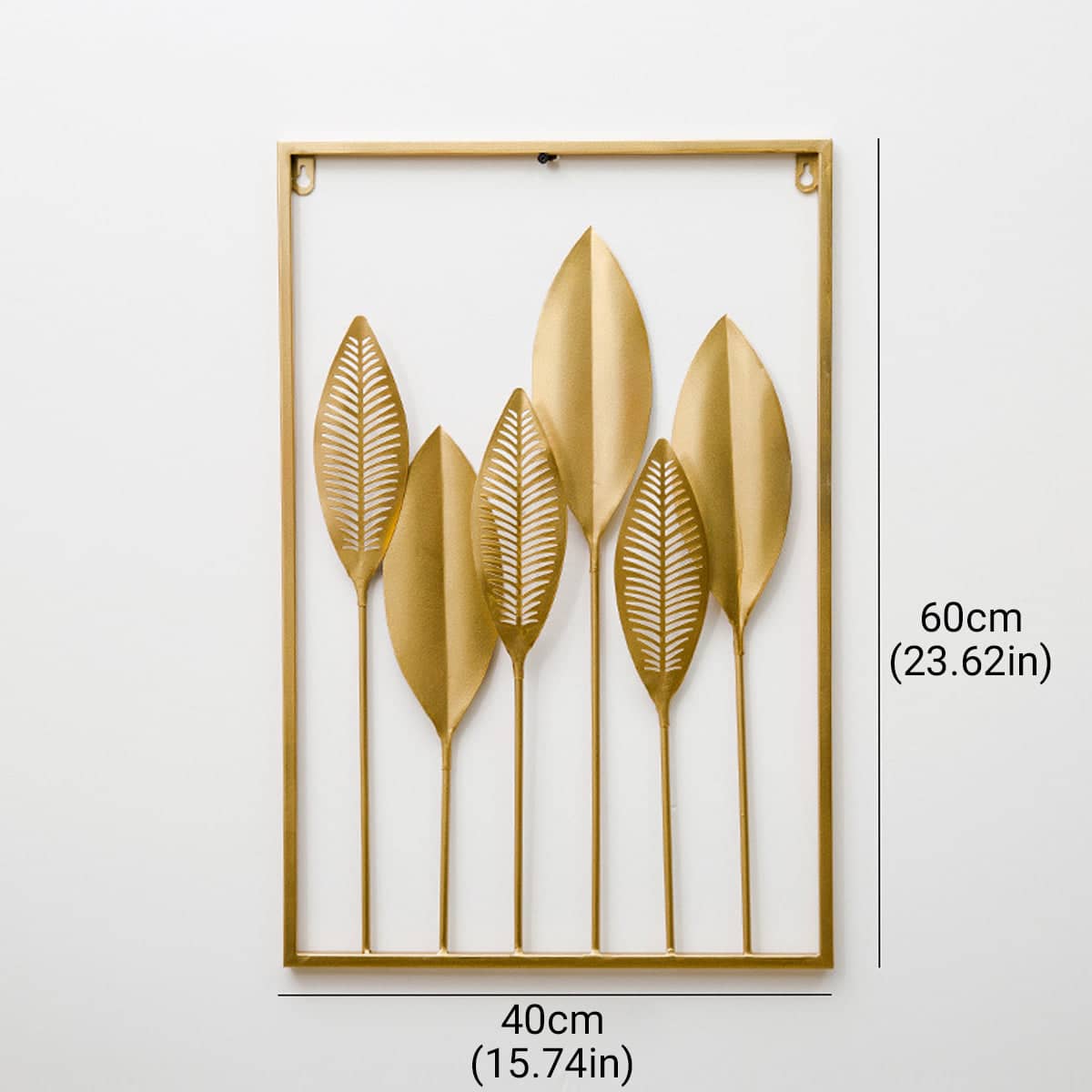 Metal Leaf Wall Decor, Gold Iron Frame, 60 x 40 cm - view 3