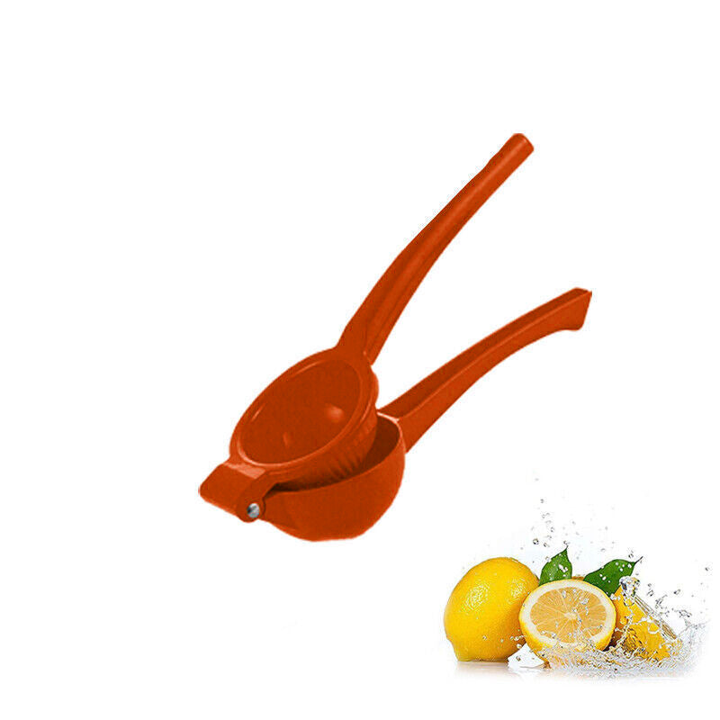 Metal Lemon Squeezer, Handheld Citrus Juicer - Red