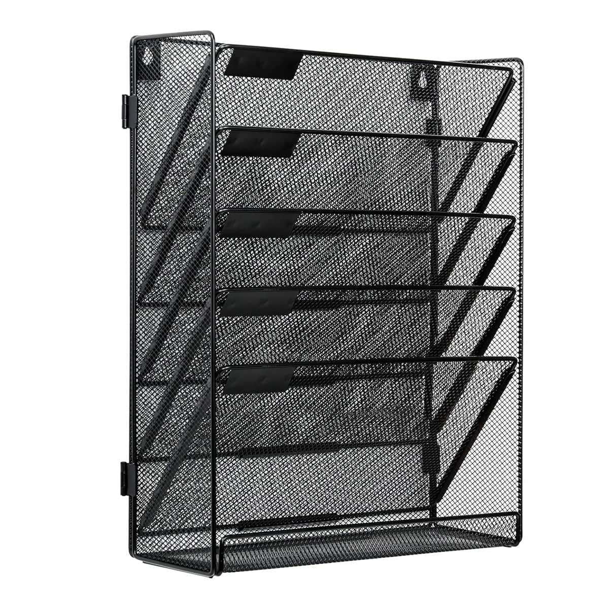 Metal Mesh Desktop File Organiser, 6 Layer Document Rack, Wall Mount or Free Standing - view 2