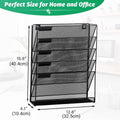 Metal Mesh Desktop File Organiser, 6 Layer Document Rack, Wall Mount or Free Standing - view 3