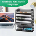 Metal Mesh Desktop File Organiser, 6 Layer Document Rack, Wall Mount or Free Standing - view 5
