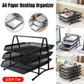 Metal Mesh Desktop File Organiser for A4 Papers, Office and Home Desk - 3 Tier - view 2