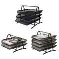 Metal Mesh Desktop File Organiser for A4 Papers, Office and Home Desk - 3 Tier - view 3
