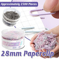 Metal Paper Clips in Storage Jars, 28 mm - Silver, Pack of 5 - view 2