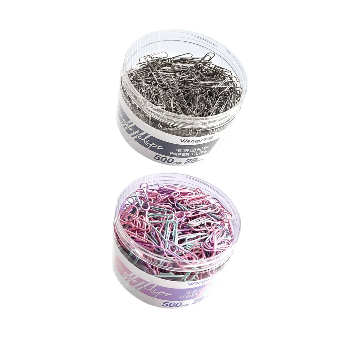 Metal Paper Clips in Storage Jars, 28 mm - Silver, Pack of 5 - view 3