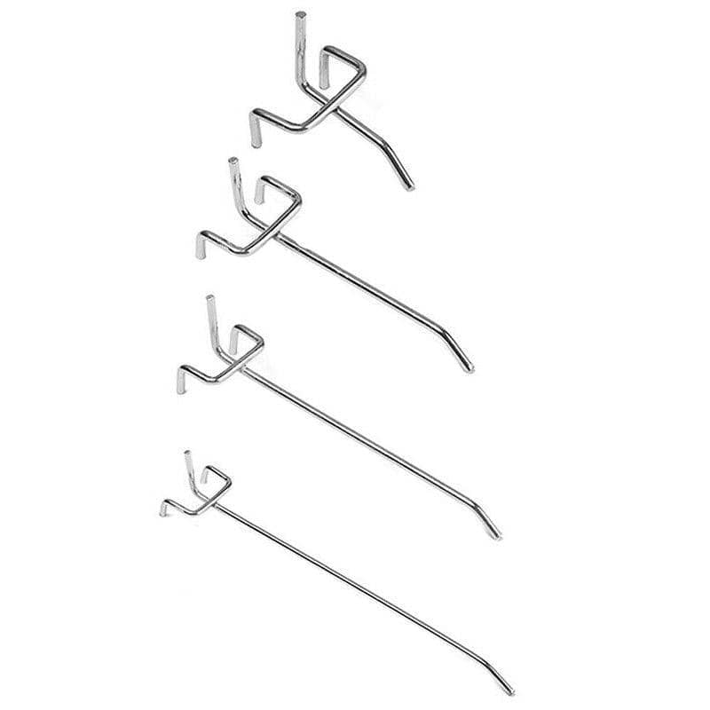 Metal Pegboard Hooks, Chrome Finish - 15 cm, Pack of 50 - view 3