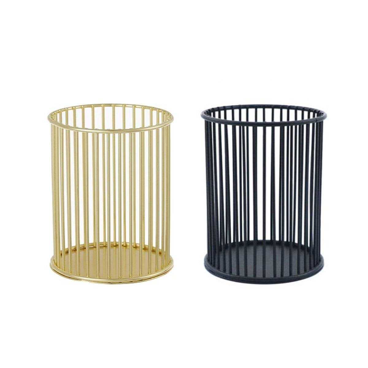 Metal Pen Holder Desk Organiser, Pack of 2, Gold and Black - view 2