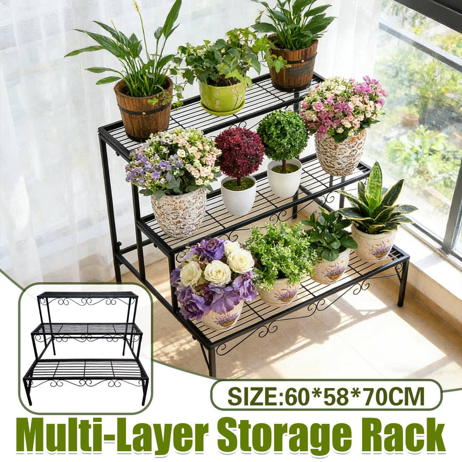 Metal Plant Stand, 3 Tier Garden Shelf for Flower Pots, Indoor and Outdoor Display
