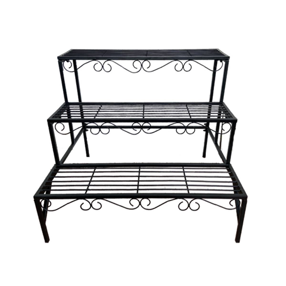 Metal Plant Stand, 3 Tier Garden Shelf for Flower Pots, Indoor and Outdoor Display - view 2